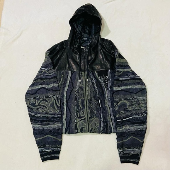 Coogi knit leather sweater jacket - Picture 1 of 7